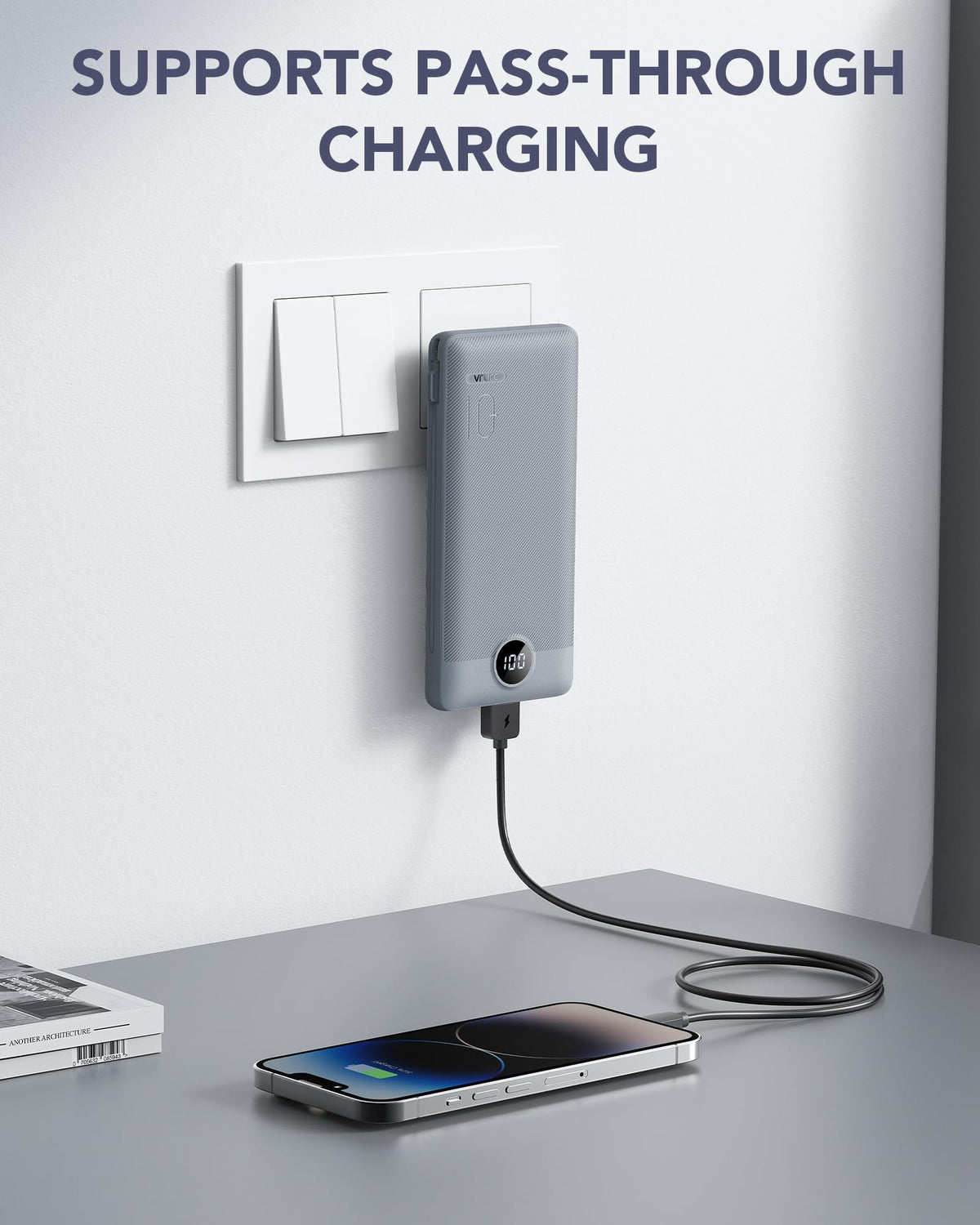 VRURC Portable Charger Built in Cables and AC Wall Plug USB - VRURC Official Imagery - 4