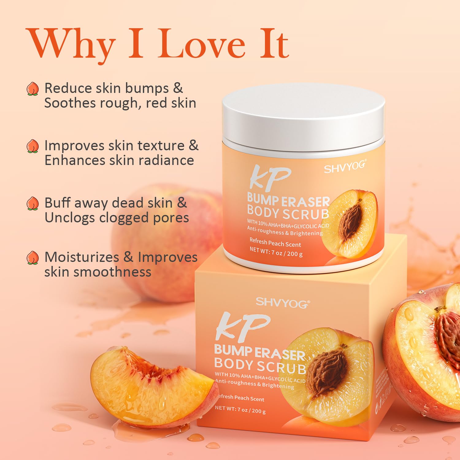 SHVYOG KP Bump Eraser Body Scrub with 10% AHA+BHA & Glycolic Acid, Exfoliating - SHVYOG Official Product View 3