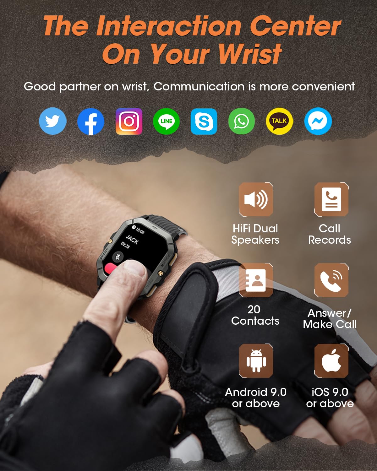 DEKELIFE Military Smart Watches for Men  , 2.02'' Fitness Smart Watch - View 5