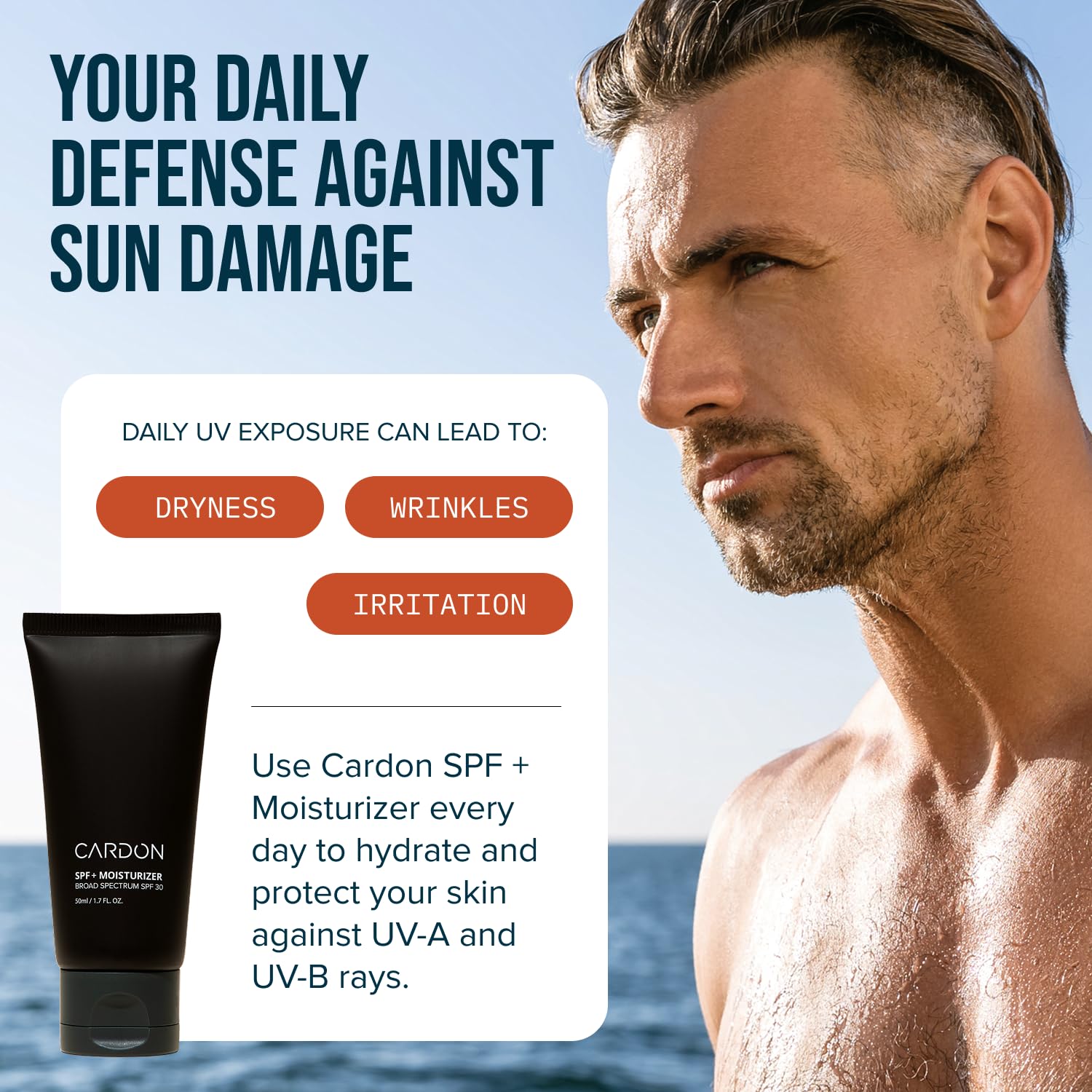 Cardon Men's SPF 30 Korean Sunscreen for Face, Facial Moisturizer With - Cardon Official Product View 6