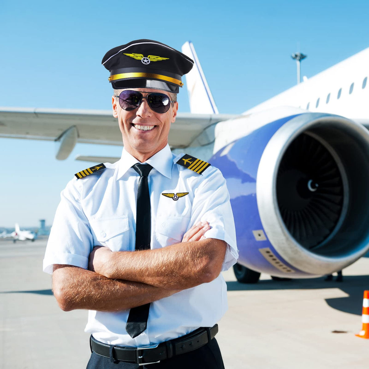 Yewong Airline Pilot Captain Hat Pilot Costume Accessory - Yewong Official Imagery - 8