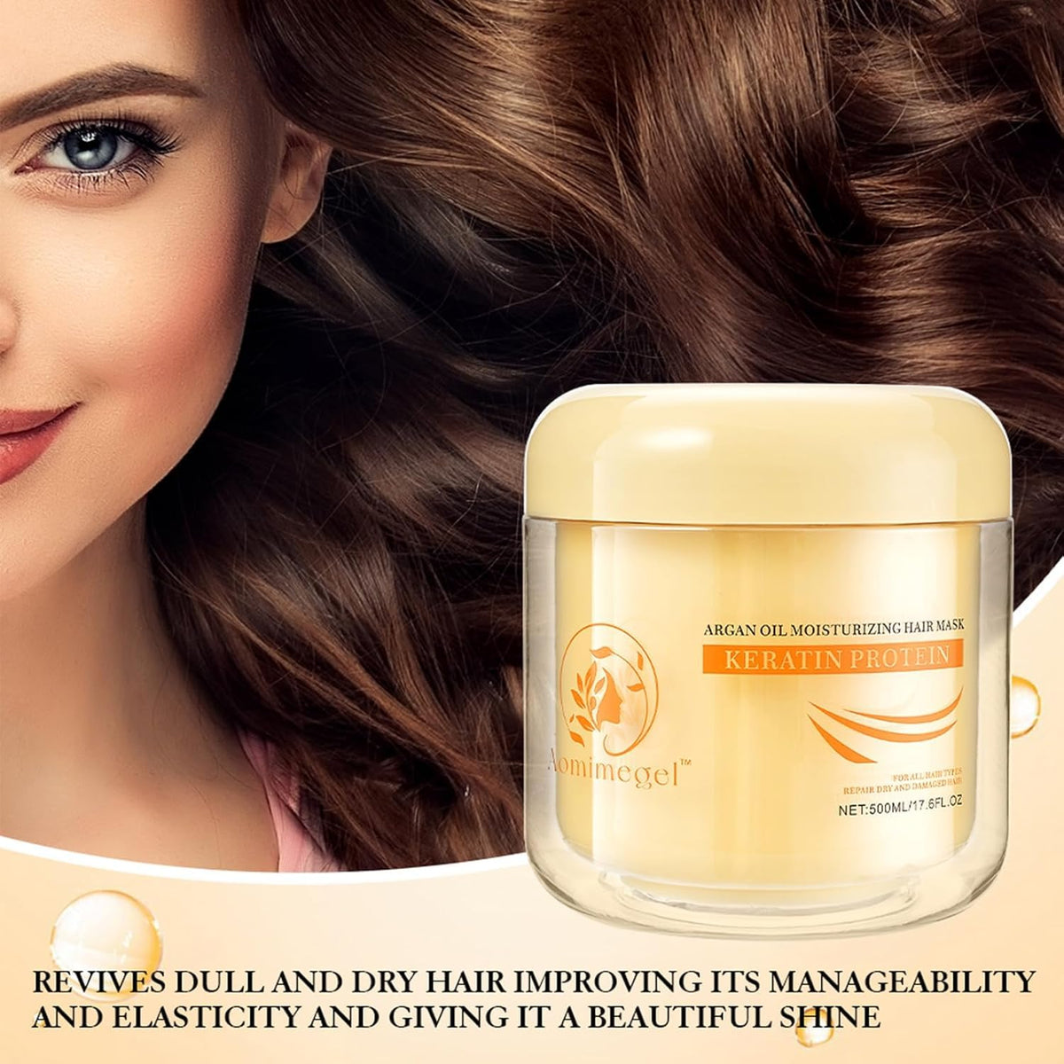 Collagen Repair Hair Mask for Dry Damaged Hair 16 9 oz - Aomimegel Official Imagery - 4