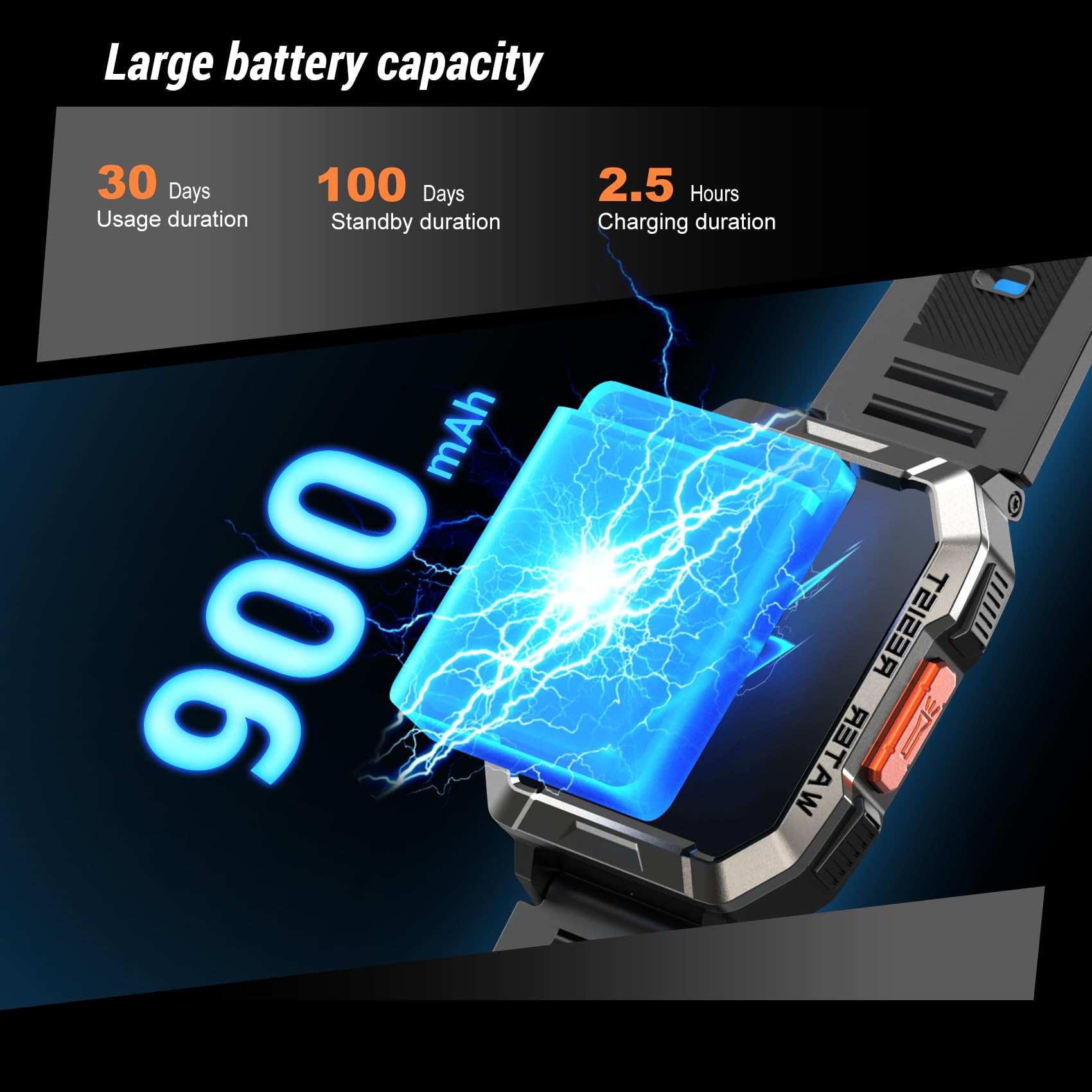 IOWODO Military Smart Watch for Men  , 2.01'' Smart Watch for Android - View 3