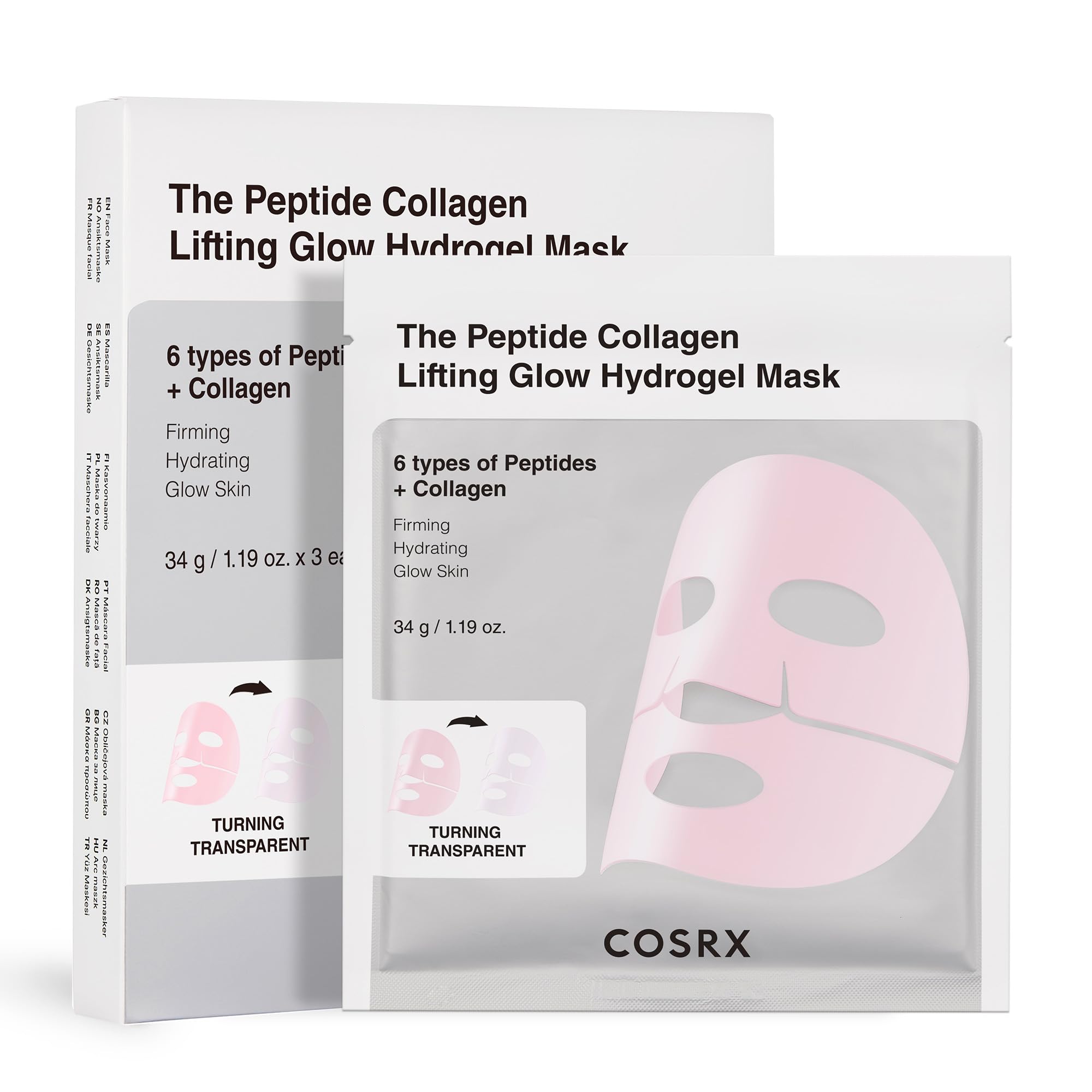 COSRX 5 PDRN Hyaluronic Hydrogel Face Mask, Glass Skin Glow, 34g - COSRX