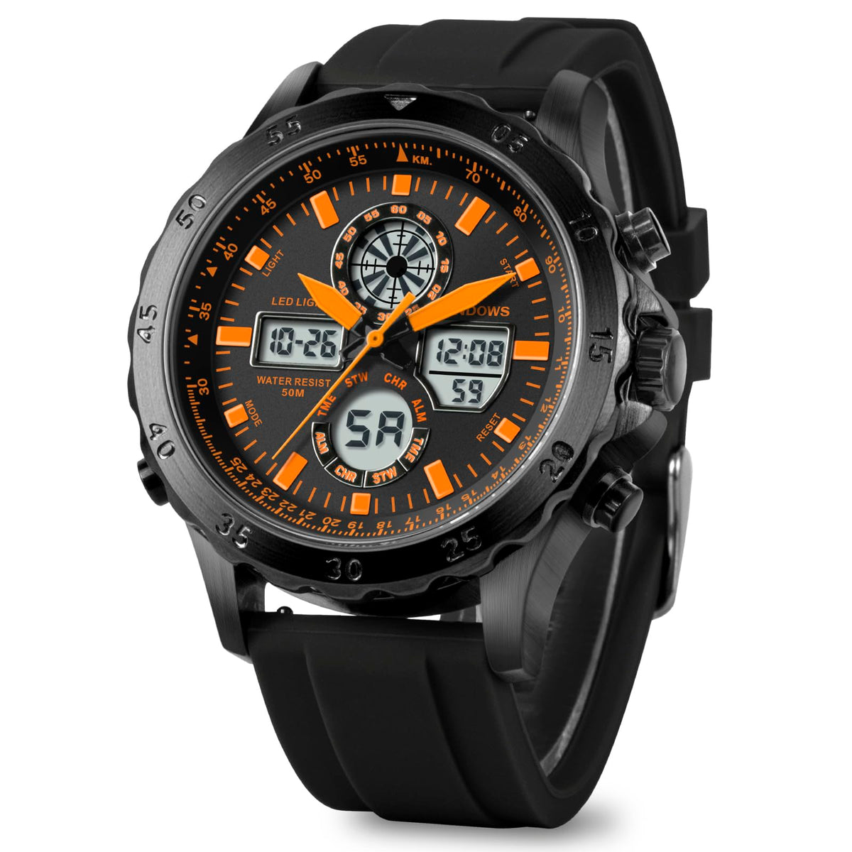 PINDOWS Mens Digital Analog Watches Multifunction Sport - PINDOWS Official Imagery - 2