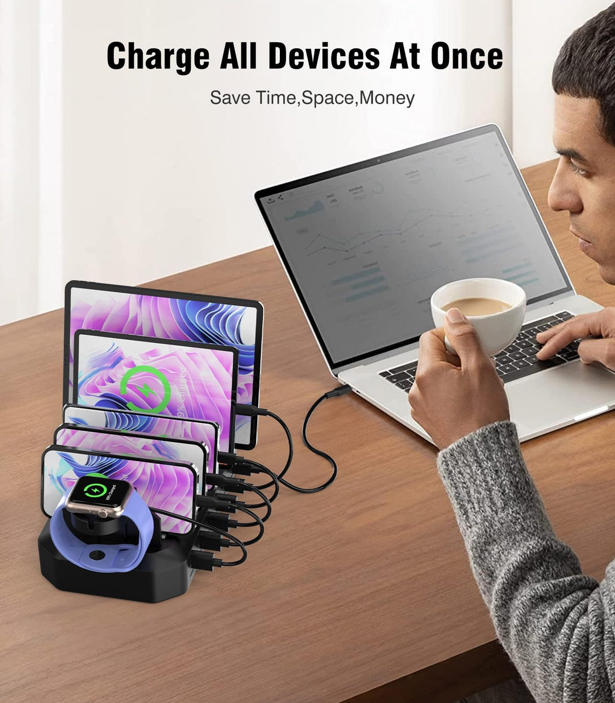 95W Fast Charging Station for Multiple Devices 6 Port USB - HSicily Official Imagery - 6