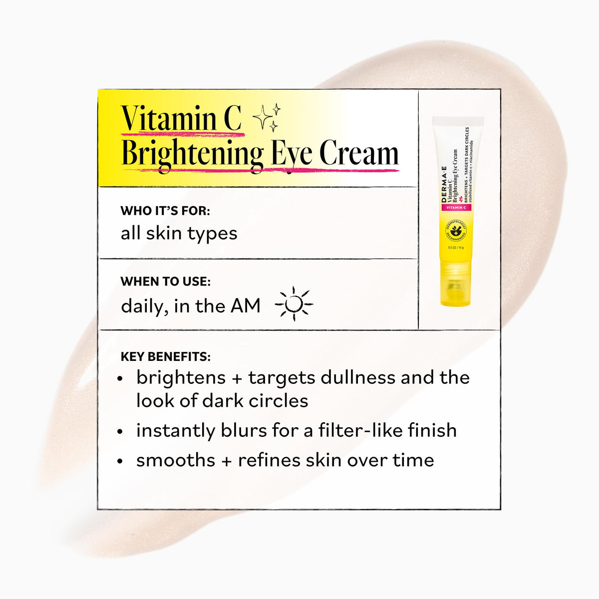 Derma E Vitamin C Brightening Eye Cream for Dark Circles 0 5 - Derma E Official Imagery - 4