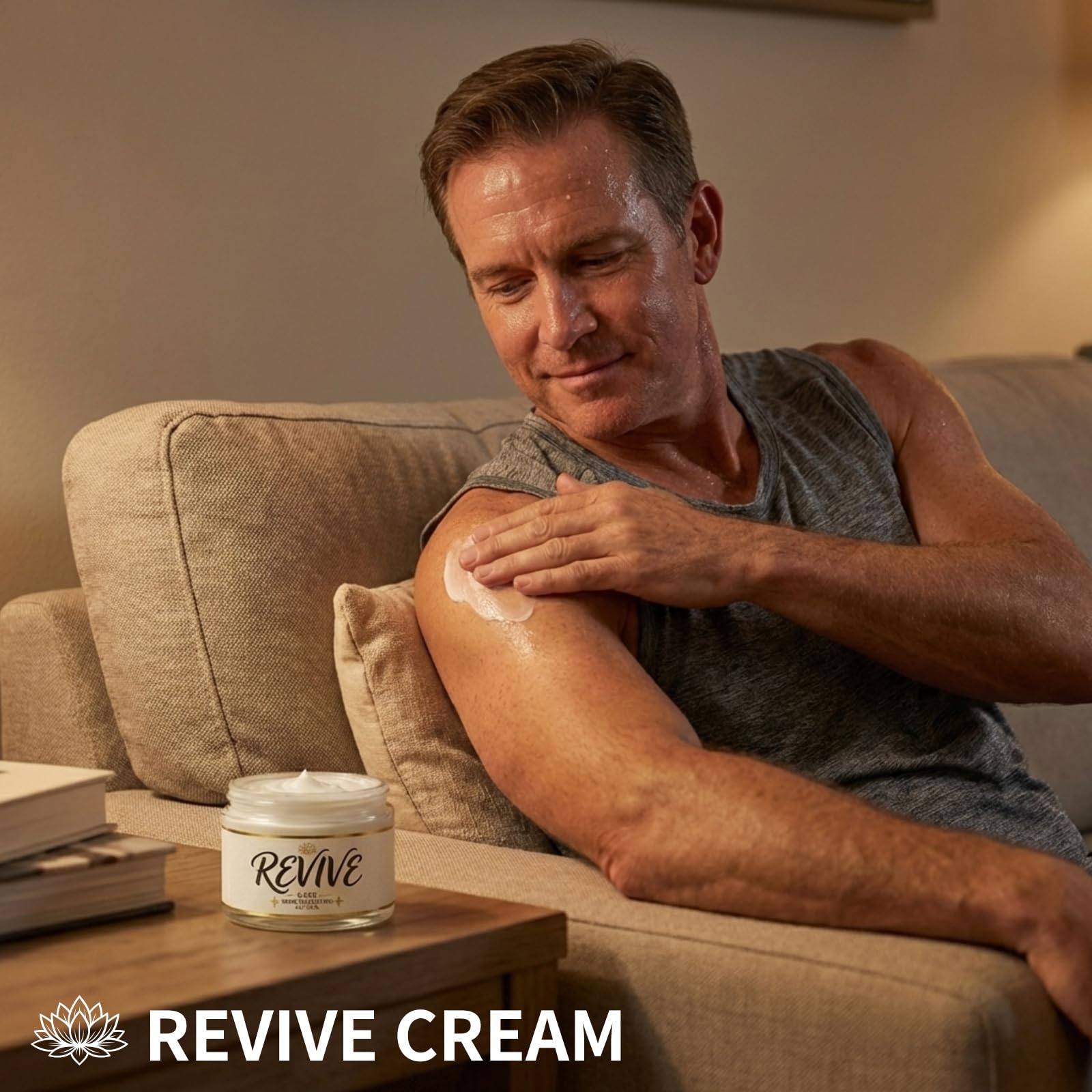 Nola Sleep Revive Nerve Relief Cream with magnesium in a 4 oz jar, moisturizing skin and soothing nerves.