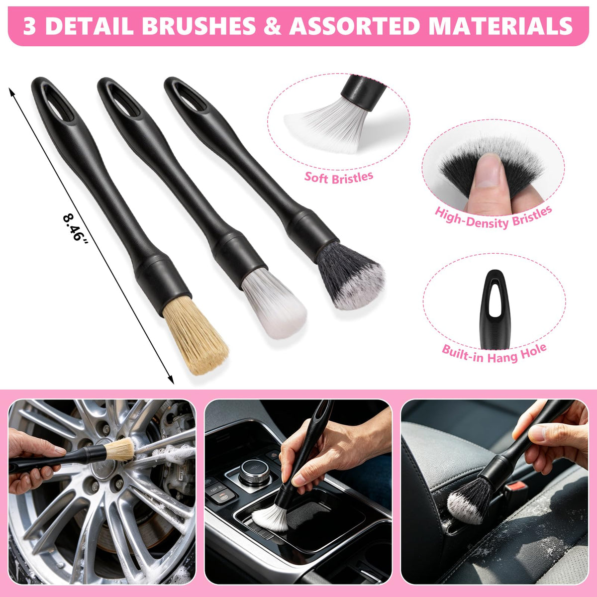 21PCS Car Detailing Kit Interior Cleaner - YJUSMAK Official Imagery - 6
