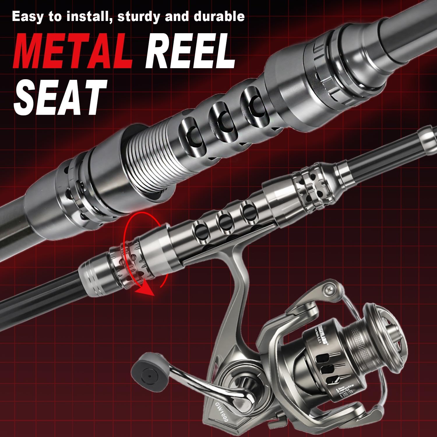 Sougayilang 5.9ft telescopic carbon fiber fishing rod and reel combo, lightweight and durable for freshwater fishing.