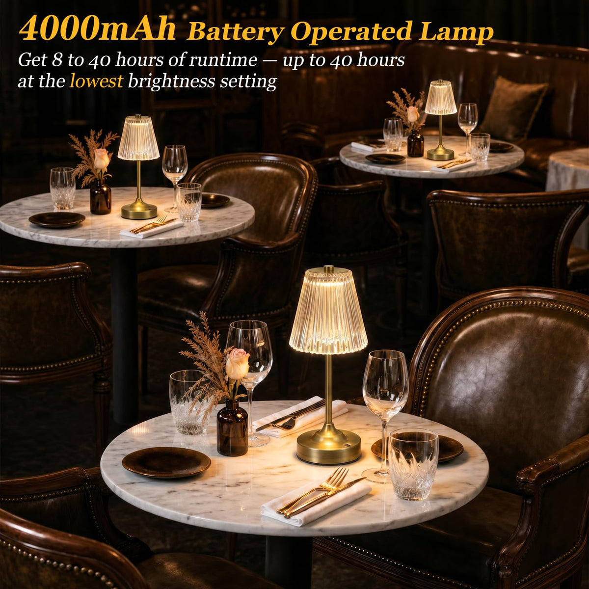 Bronze Cordless Rechargeable Table Lamp Touch Battery - Kakanuo Official Imagery - 5