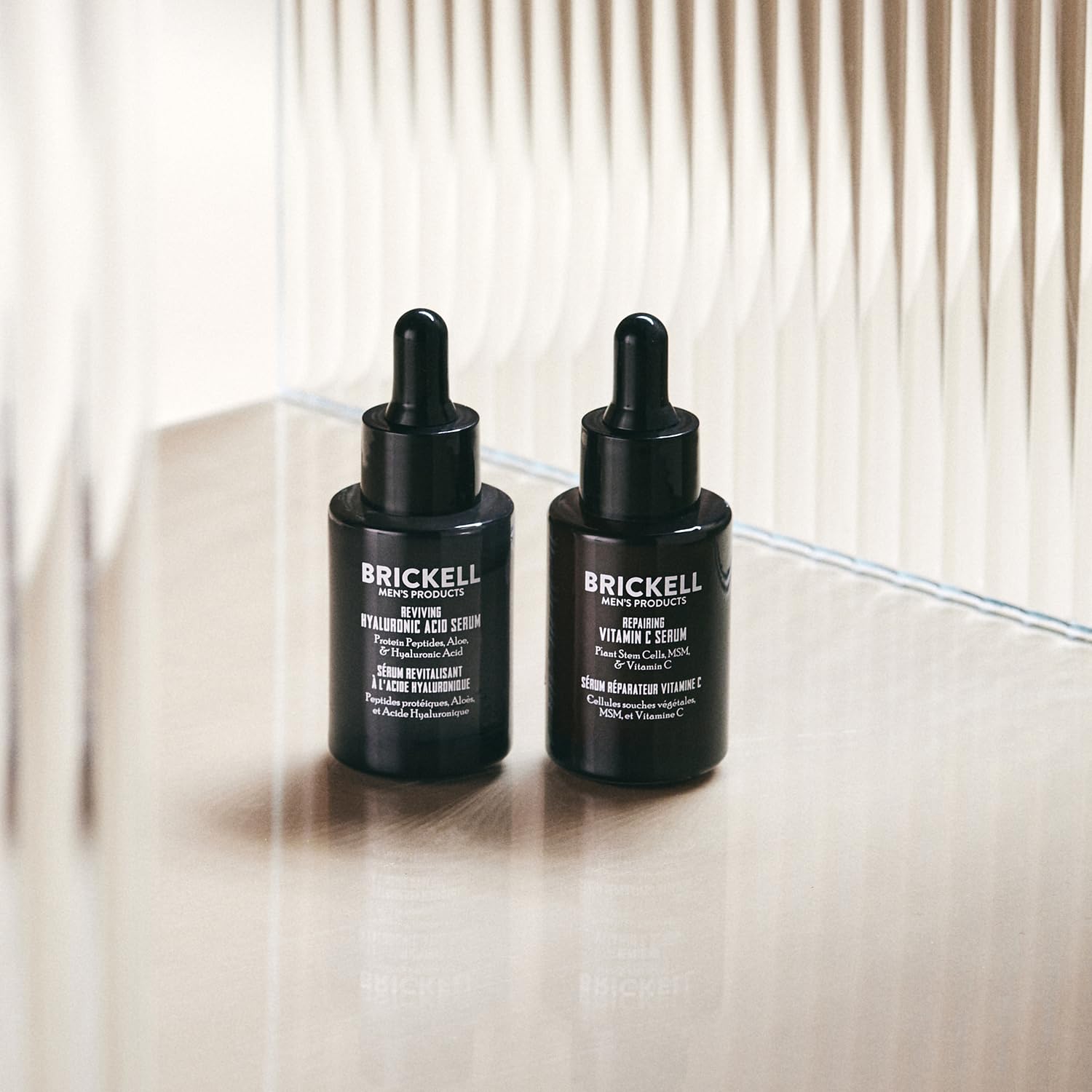 Brickell Men's Daily Anti-Aging Day and Night Serum Routine, With Plant Stem Cells, Vitamin E, and Protein Peptides, Scented - Brickell Men's Products Official Product View 3