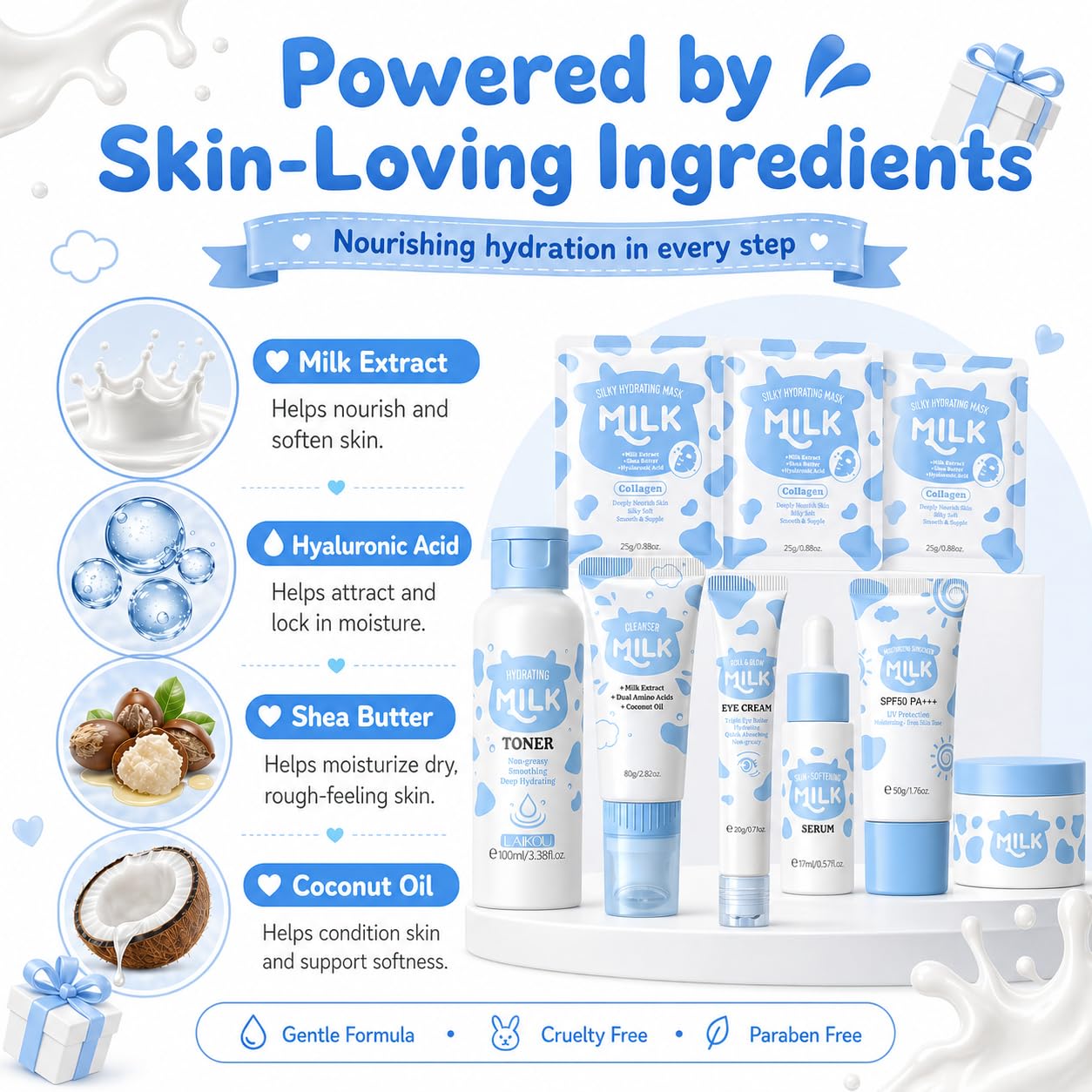 Milk Skincare Set For Women &amp; Girls, Hydrating Milk Skin - MrCuvaryas