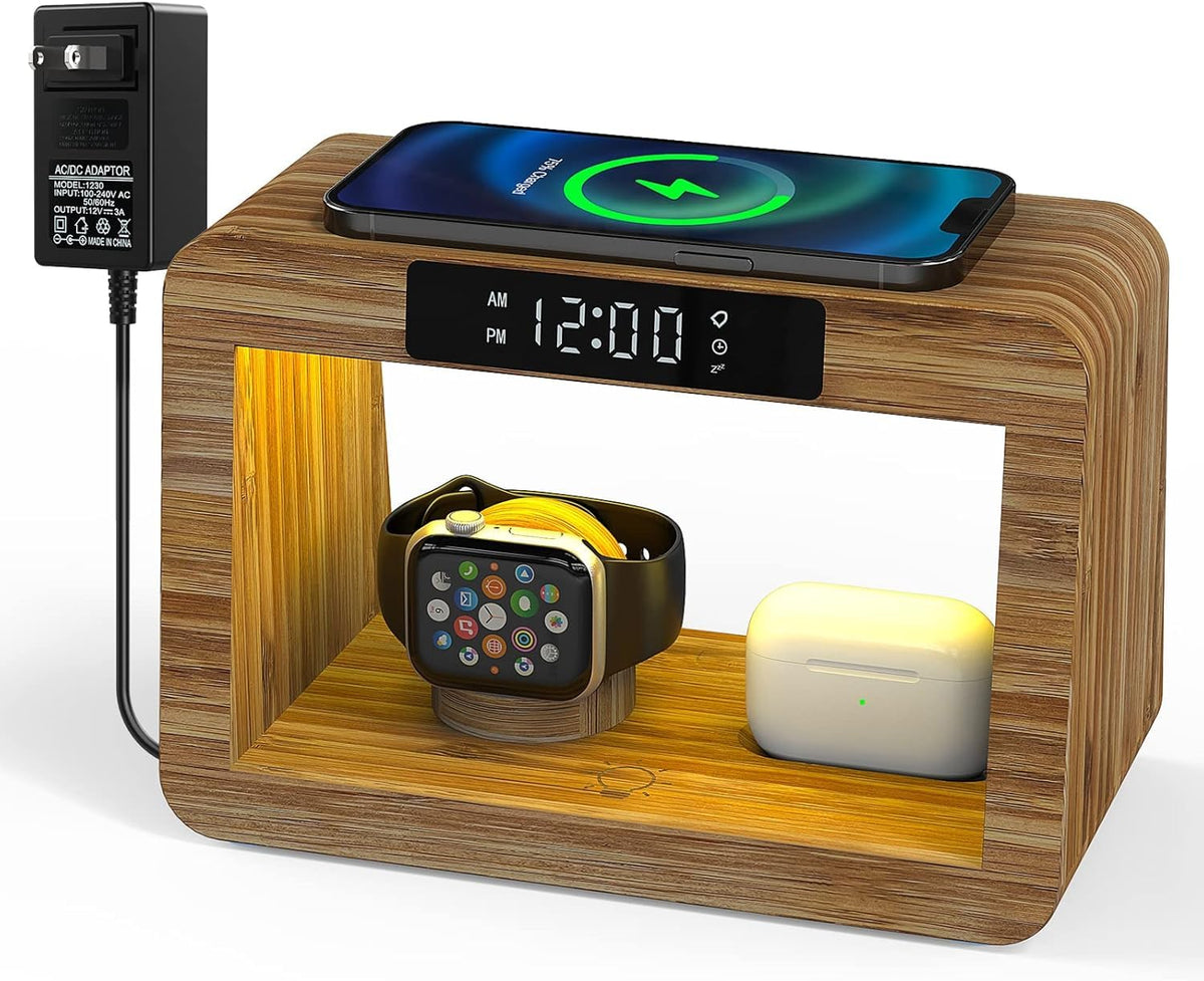 Bamboo Charging Station for Multiple Devices 15W Fast - Alltripal Official Imagery - 1