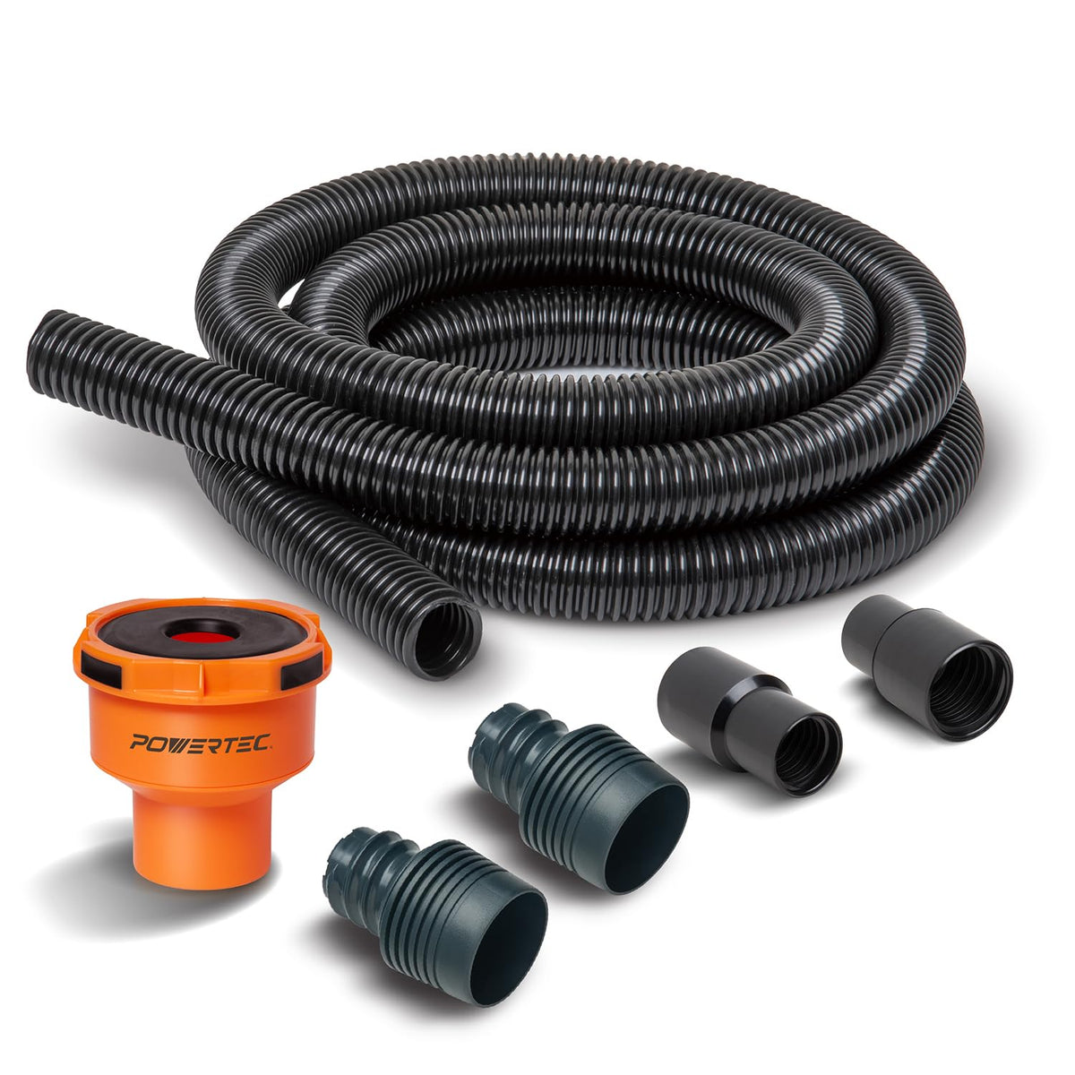 POWERTEC 70511 10 Ft Vacuum Hose Dust Collection Kit w 2 - POWERTEC Official Imagery - 1