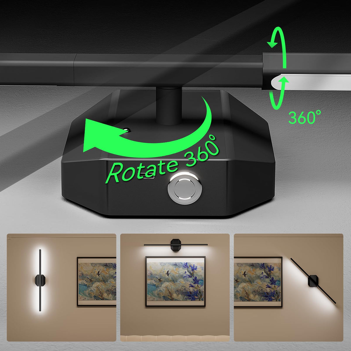 Battery Operated Wall Sconce Set of Two Wireless Wall - hunhun Official Imagery - 6