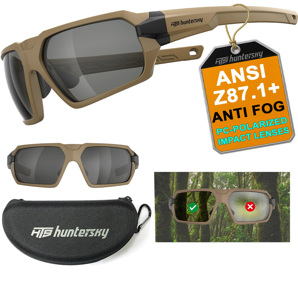 Ballistic Tactical ANSI Z87 1 Impact Protection Anti Fog - HTS HUNTERSKY Official Imagery - 2