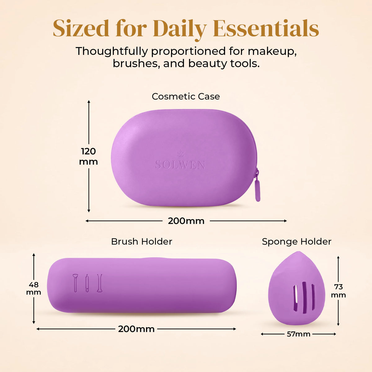 Silicone Makeup Bag Set - SOLWEN Official Imagery - 3