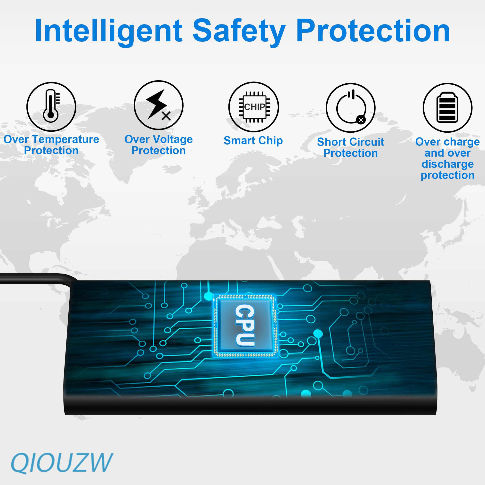 QIOUZW 65W USB-C Laptop Charger for HP – Fast Travel Adapter