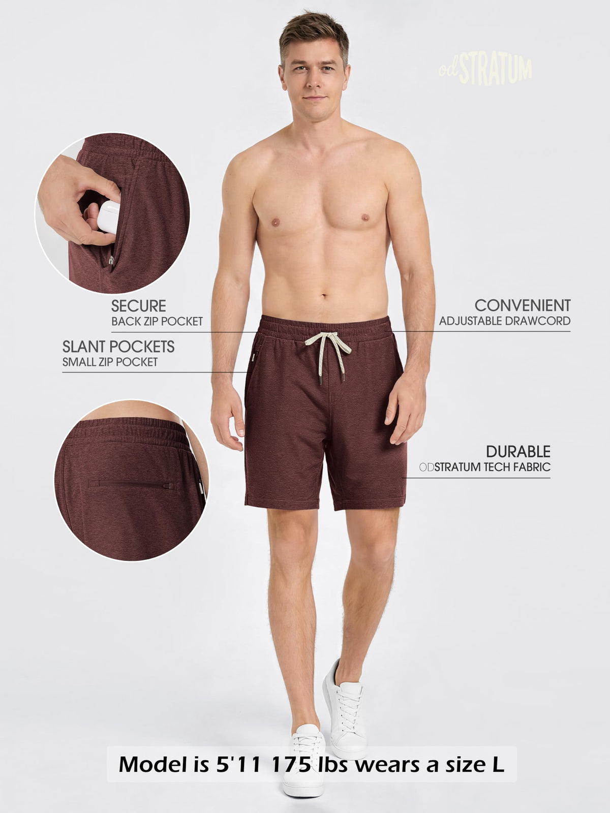 ODODOS Men s Performance Shorts 5 7 Ultra Soft odSTRATUM - ODODOS Official Imagery - 6