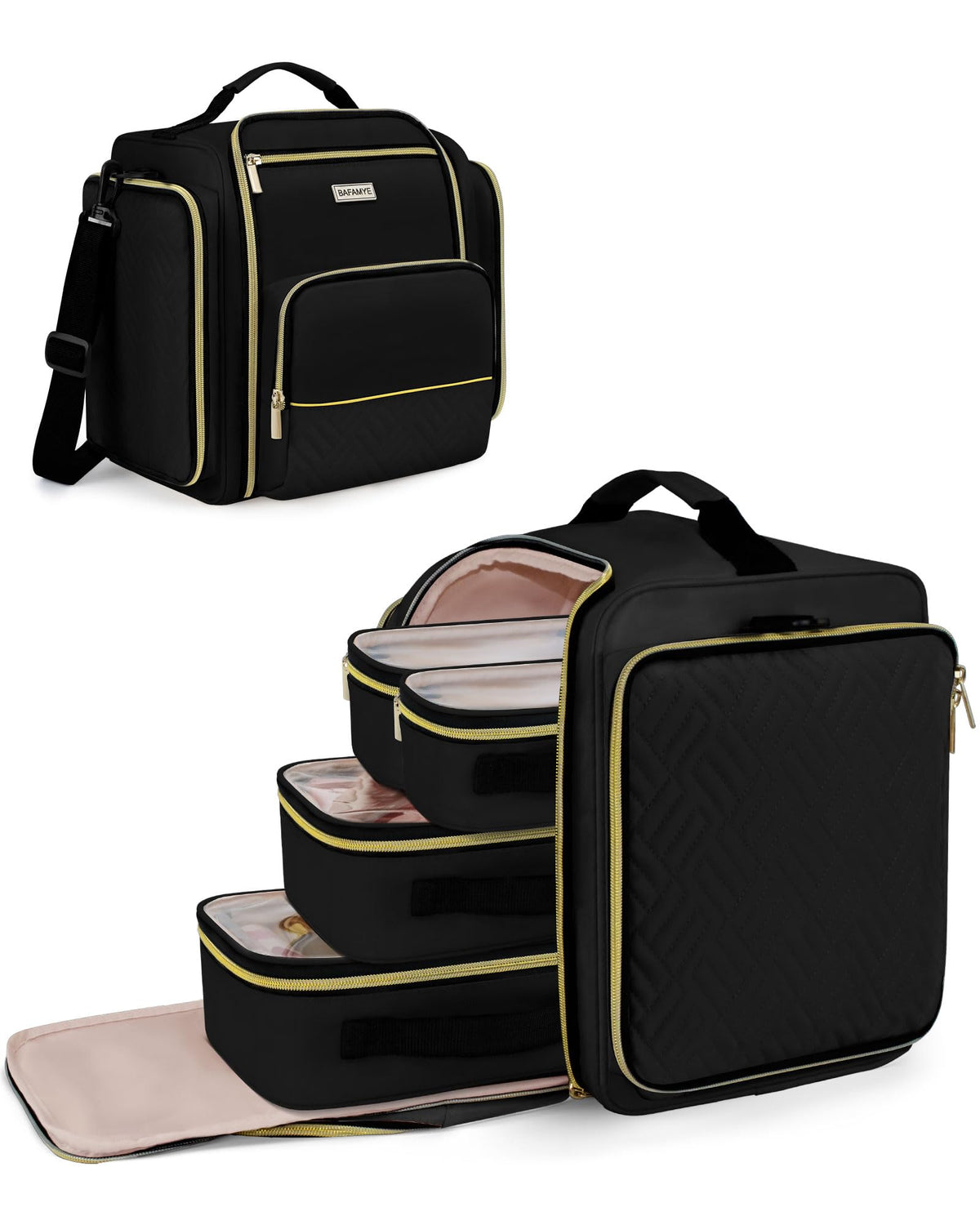 Large Travel Makeup Bag - BAFAMYE Official Imagery - 2