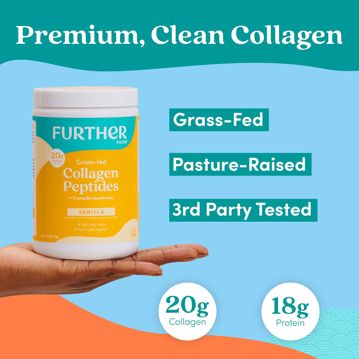 Further Food Vanilla Collagen Peptides Powder 100 Grass Fed - Further Food Official Imagery - 4