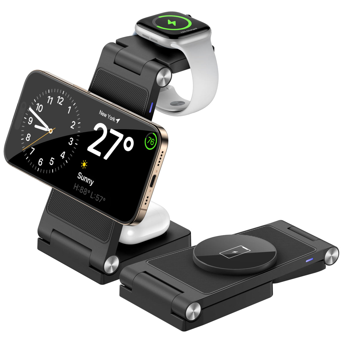 Magnetic Wireless Charger Stand 3 in 1 Foldable Wireless - GEJIUCAI Official Imagery - 2