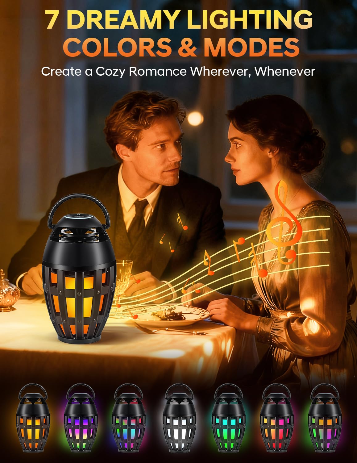 Dehikewell Outdoor Bluetooth Speakers with LED Flame Effect & Color Ch - View 2