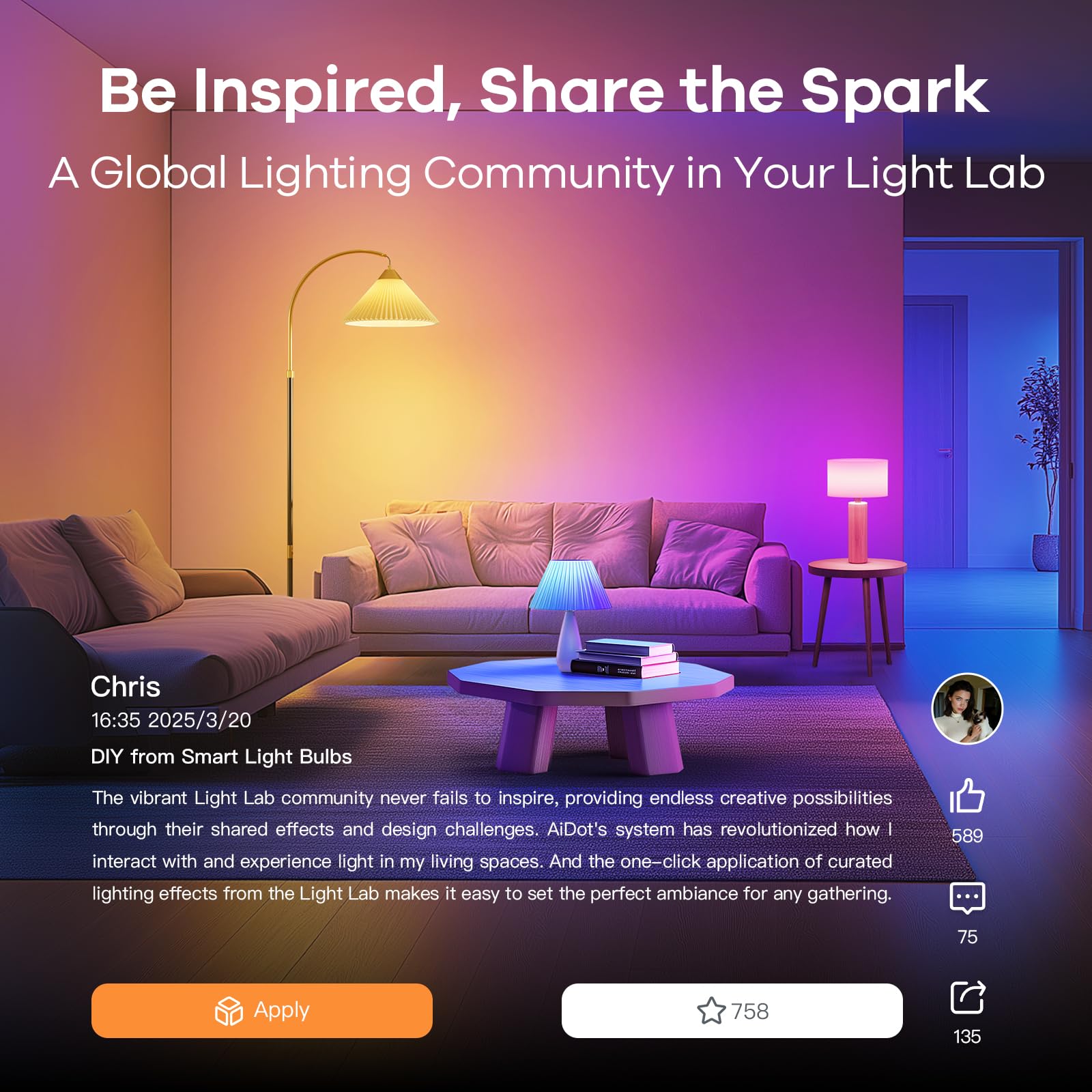 OREiN Matter Smart Light Bulb, A19 RGBTW Color Changing Light Bulbs, 4 Pack - OREiN Official Product View 7