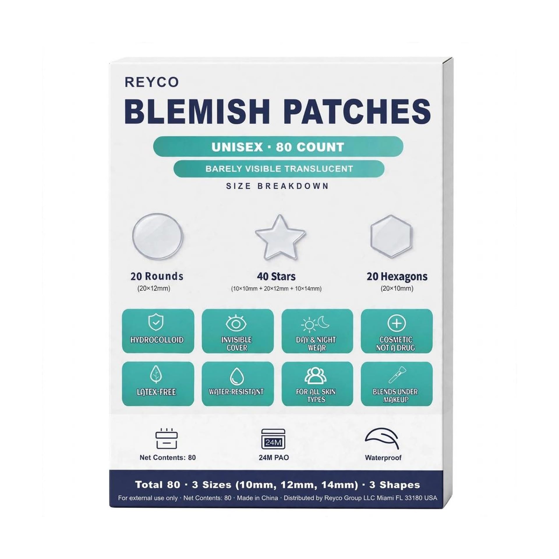 REYCO Unisex Blemish Patches 80 Count - Generic