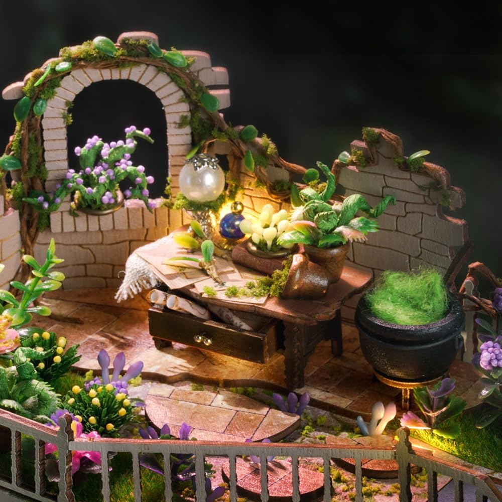 Cutebee DIY wooden dollhouse miniature kit with detailed tiny furniture and accessories for creating a miniature house.