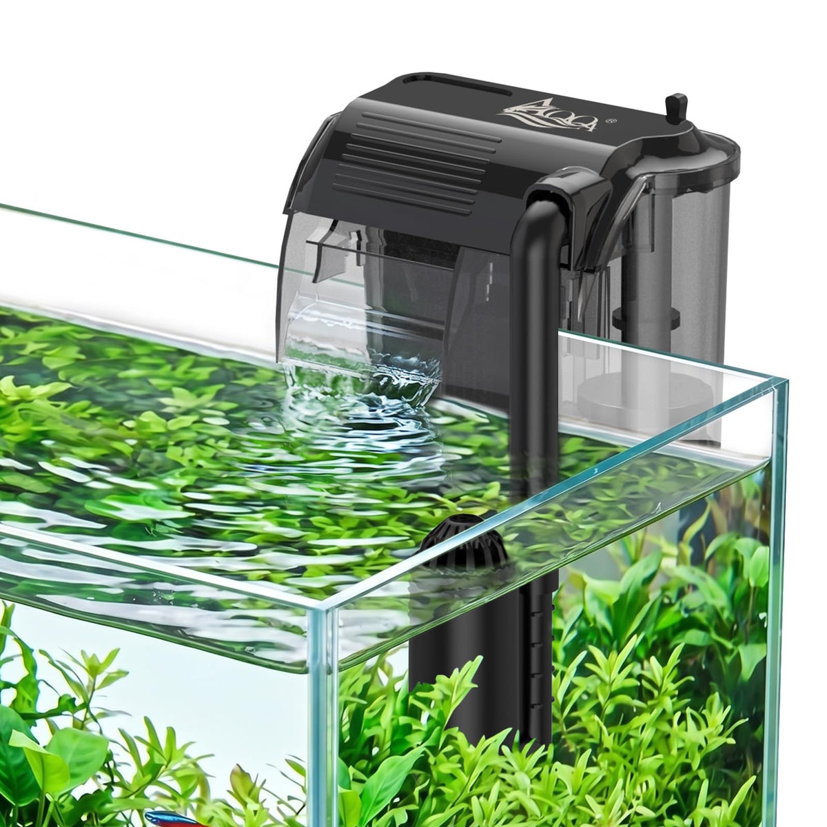 AQQA Aquarium Hang on Back Filter Slim Quiet HOB Power - AQQA Official Imagery - 1