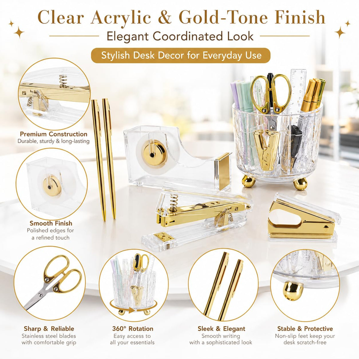 Office Desk Supplies Accessories for Women - ChezAbbey Official Imagery - 6