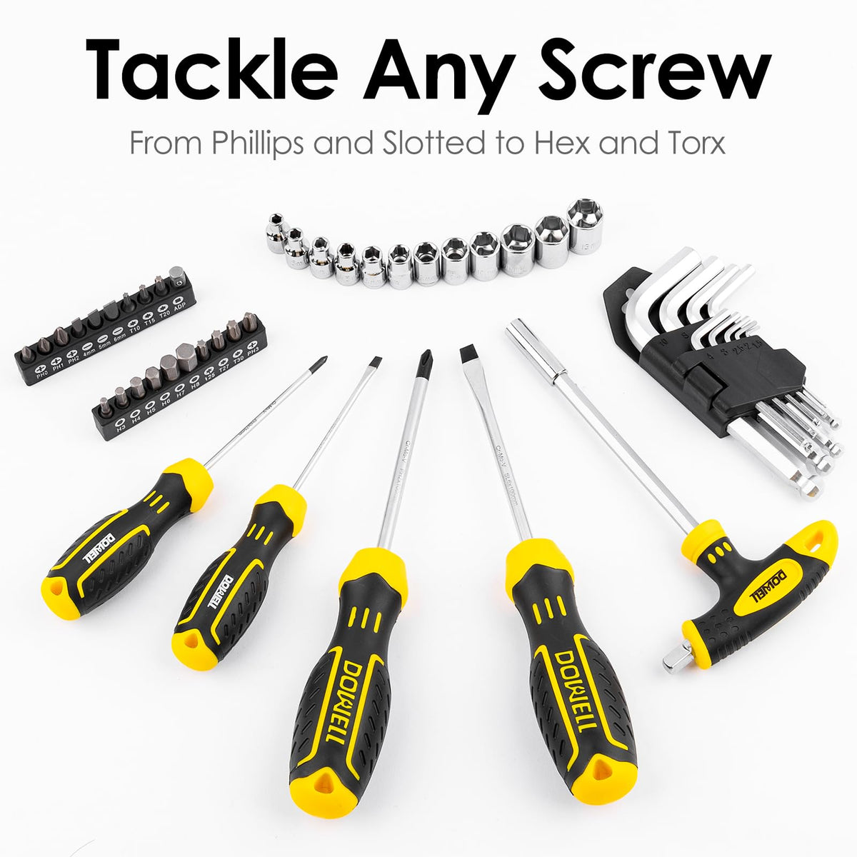 DOWELL Tool Set 62PCS Tool Kit Homeowner Wrench Pliers - DOWELL Official Imagery - 6