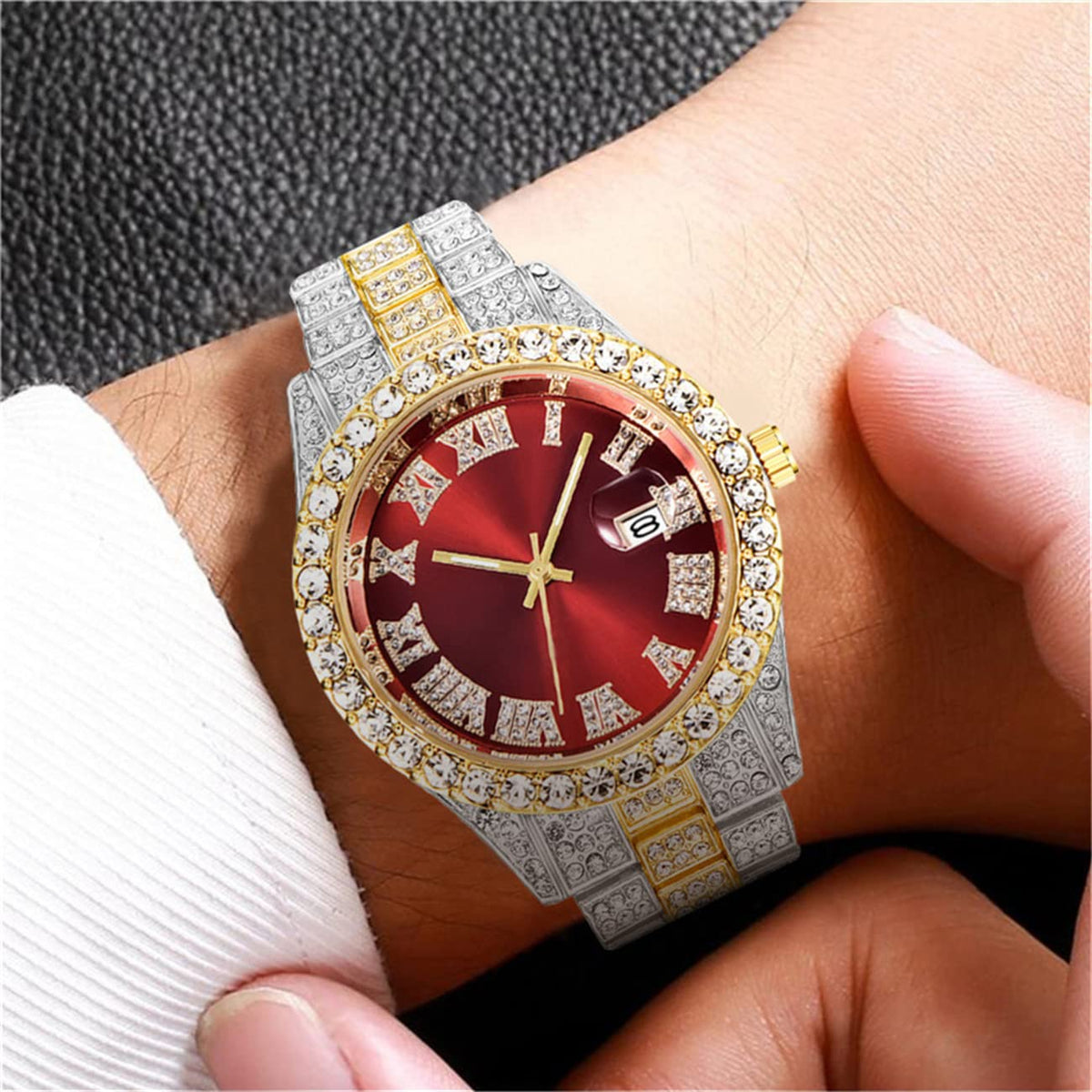 3 Pack Luxury Men Hip Hop Watch with Roman Scale Calendar - CdyBox Official Imagery - 5