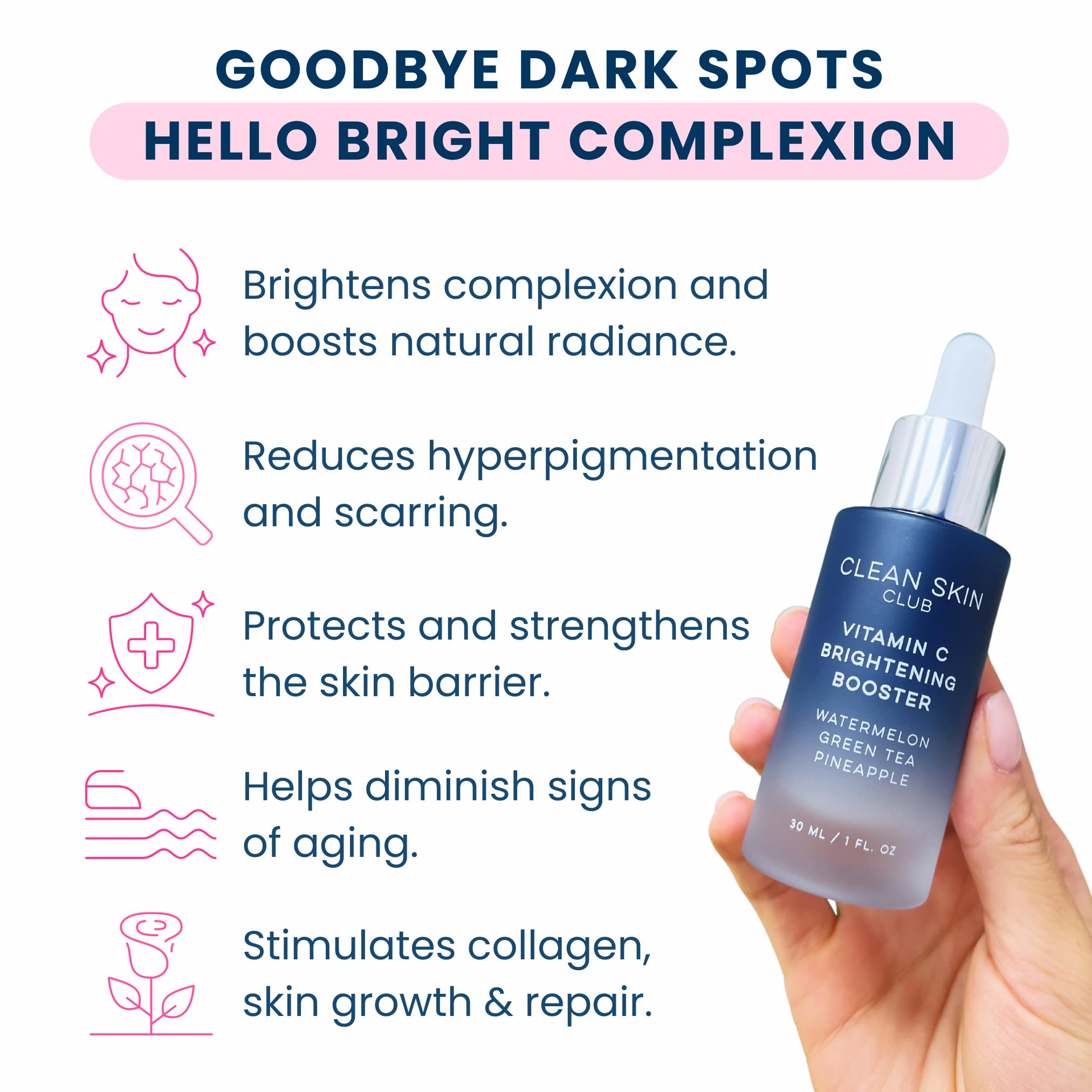 Clean Skin Club Vitamin C Serum & Brightening Booster, Vitamins A, E, D & K, - CLEAN SKIN CLUB Official Product View 3