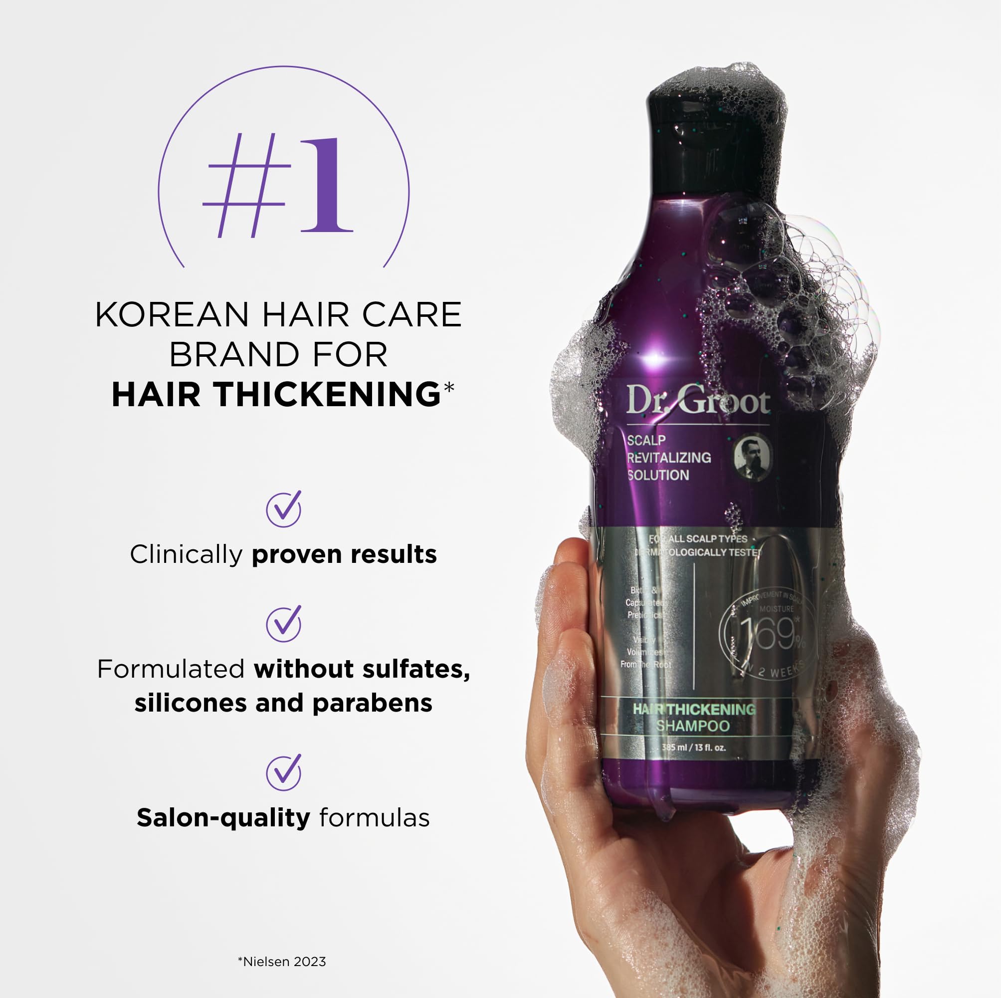 Dr. Groot Thickening Shampoo & Conditioner Set for Hair Loss – Clinical Results - Dr. Groot Official Product View 4