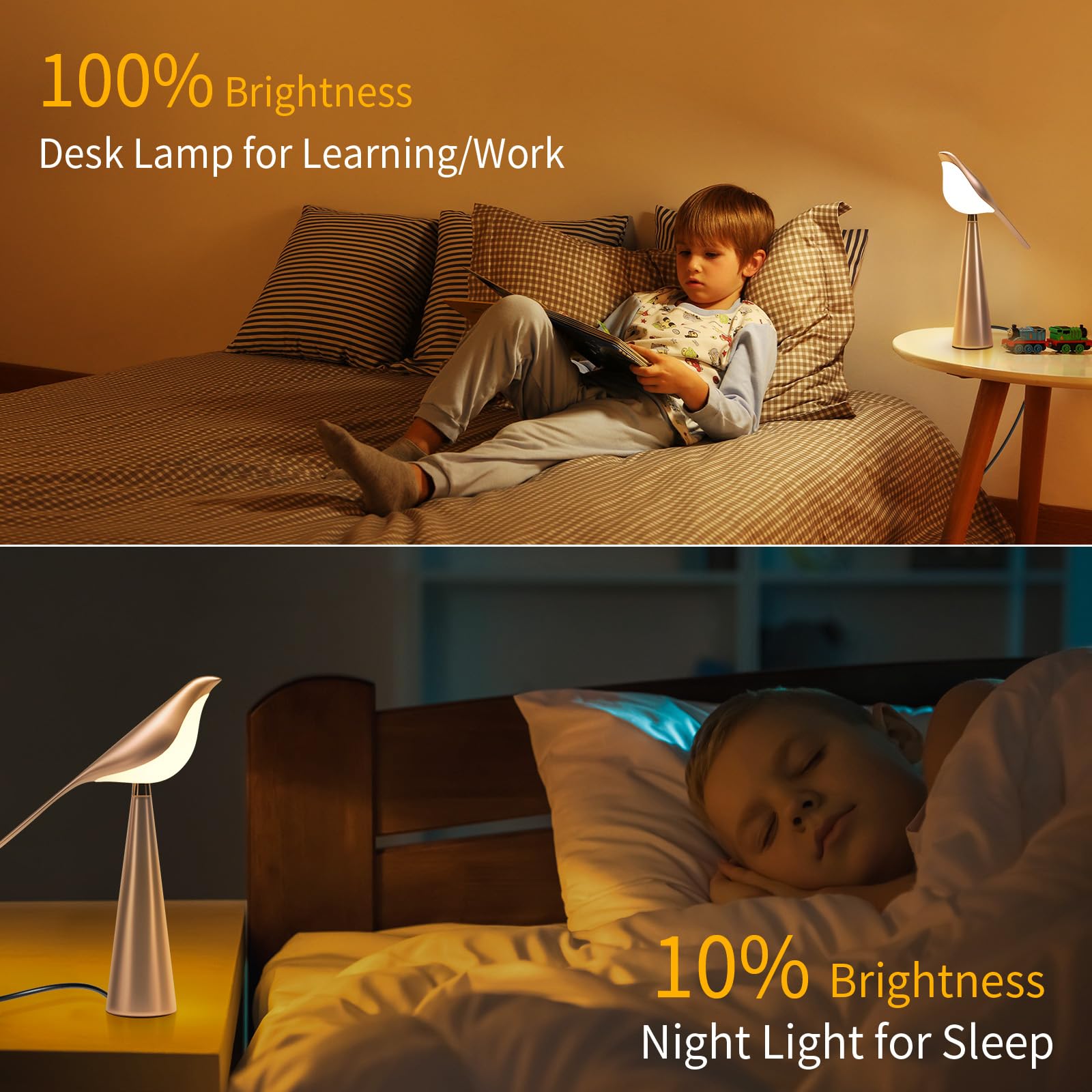 Xhope4u Small Desk Lamp, Bird Lamp, 10 Level Dimmable Brightness Bedsi - View 6