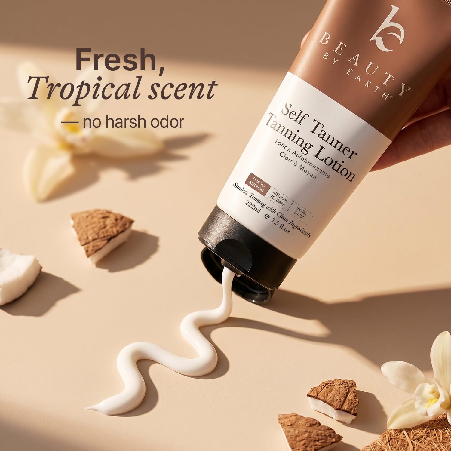Self Tanner Face & Body - With Organic Aloe Vera & Shea Butter - Beauty by Earth Official Product View 8
