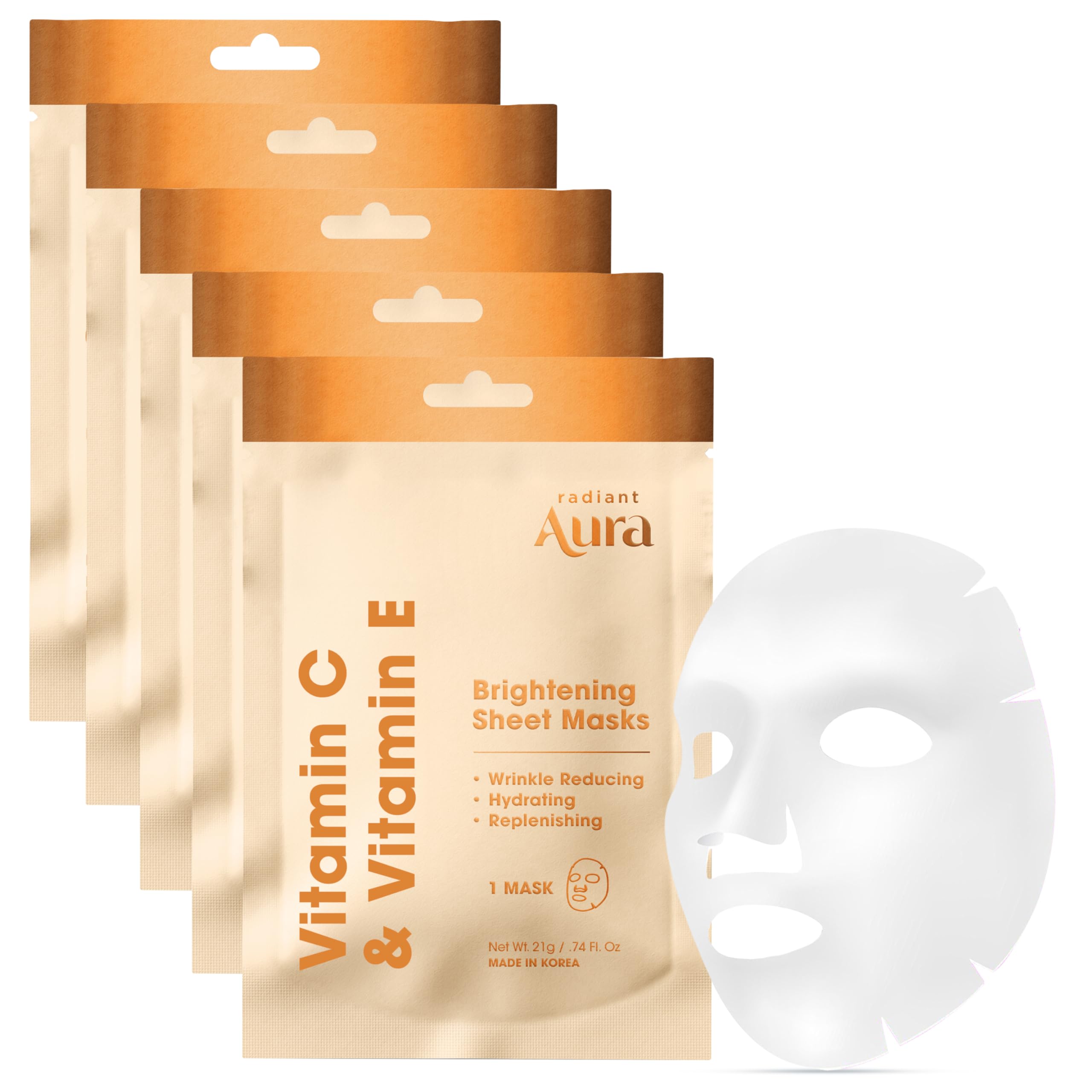 Vitamin E & Vitamin C Sheet Mask – Dermatologist Tested, Anti - Product Imagery
