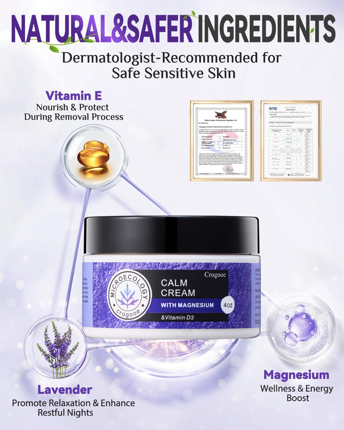 APLEFBE 2025 Updated Magnesium Cream for Sleep: Nighttime Magnesium Lotion for Pain & Leg Cramps, Muscle Relaxation, Calm, Deep Hydration, Skin Care for Kid, Men, Women (Lavender), 3PC
