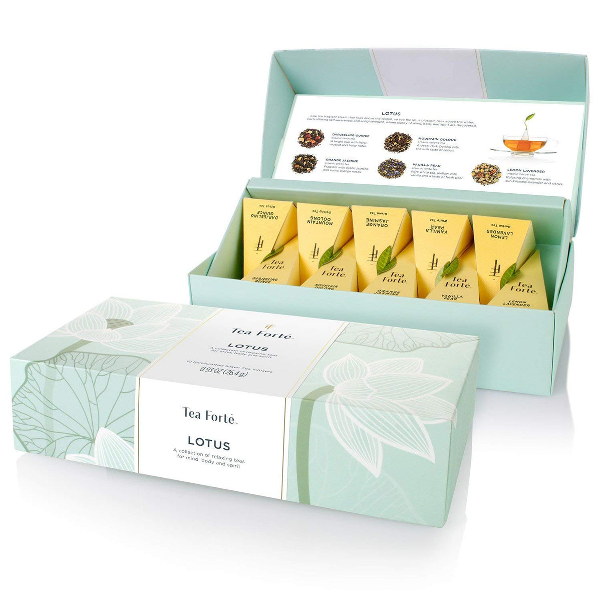 Tea Forte Tea Sampler 10 Pyramid Infuser Bags Premium Tea - Tea Forte Official Imagery - 2