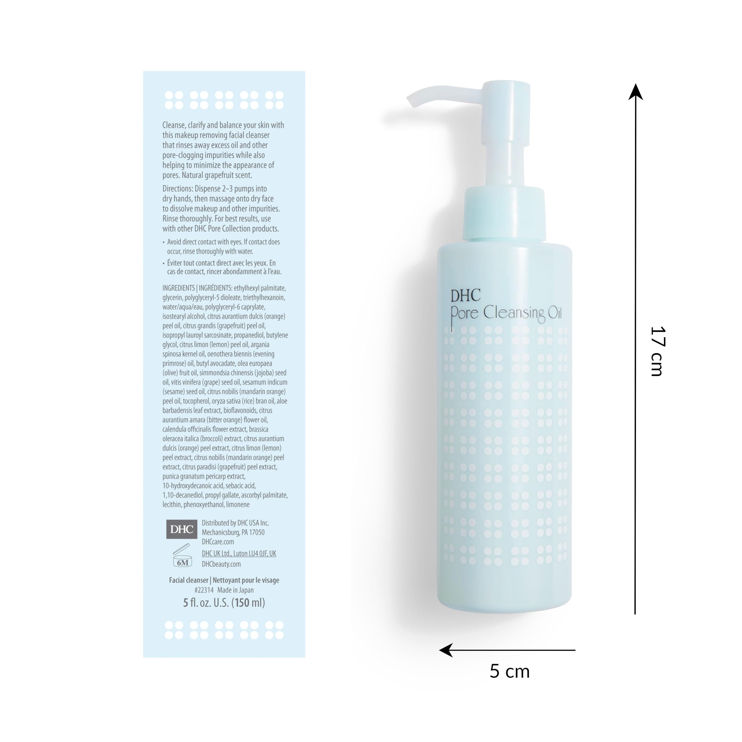 DHC Pore Cleansing Oil, Blackhead Dissolving Makeup Remover, 5 fl. oz.