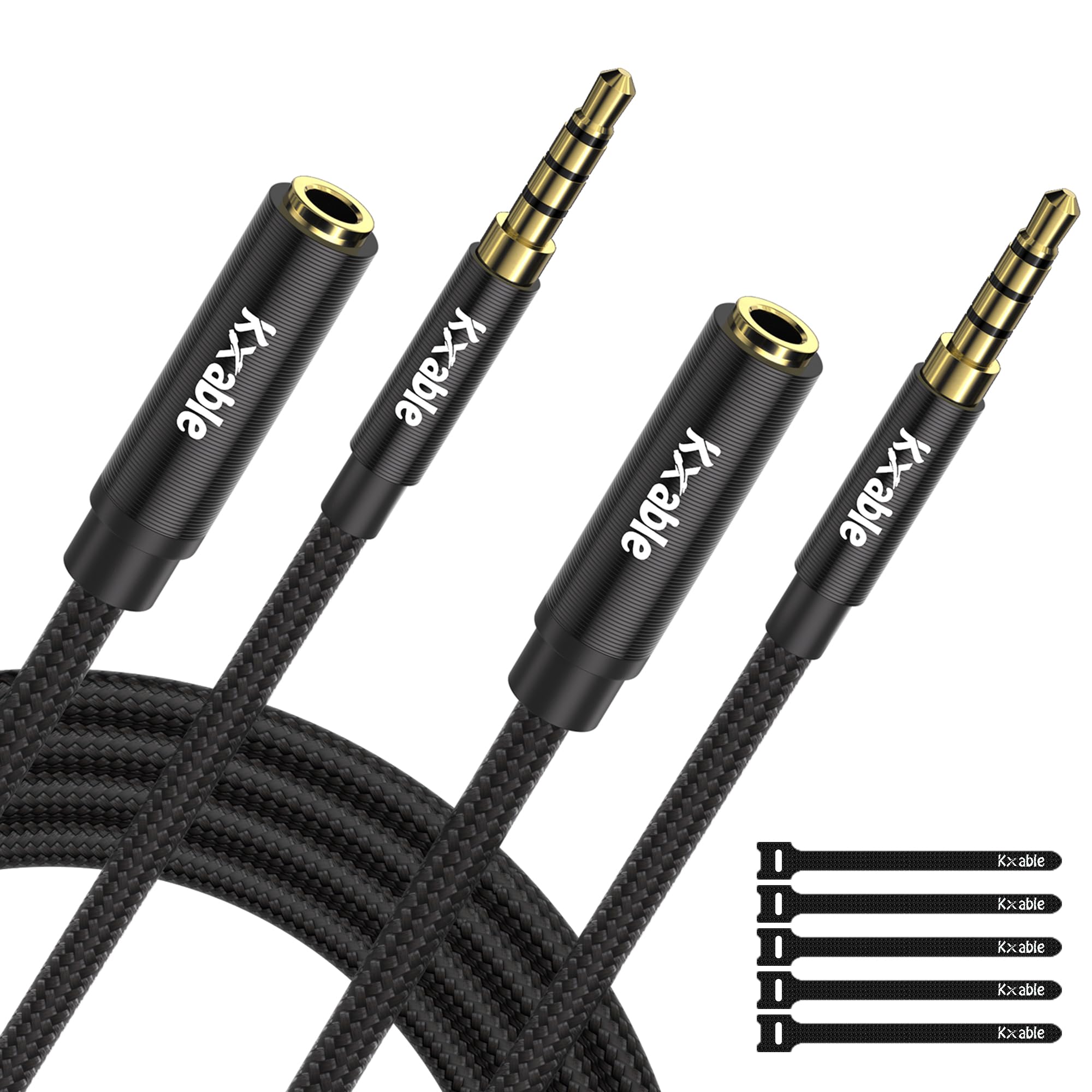 Kxable 3.5mm Headphone Extension Cable 20FT, 4 Pole TRRS 1/8 inch by Kxable - Angle View 8
