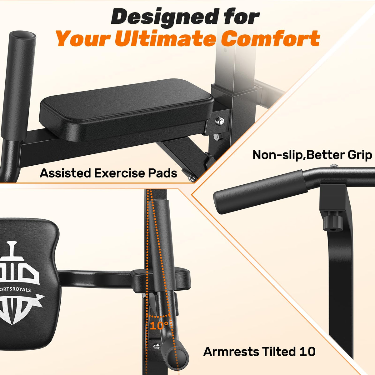 SPORTSROYALS Free Standing Pull Up Bar Power Tower for Home - Sportsroyals Official Imagery - 7