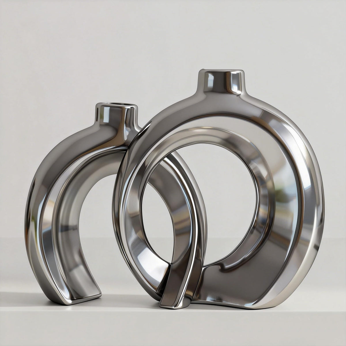 Set of 2 Gold Ceramic Vases for Home Decor Accents - Jonronboci Official Imagery - 6