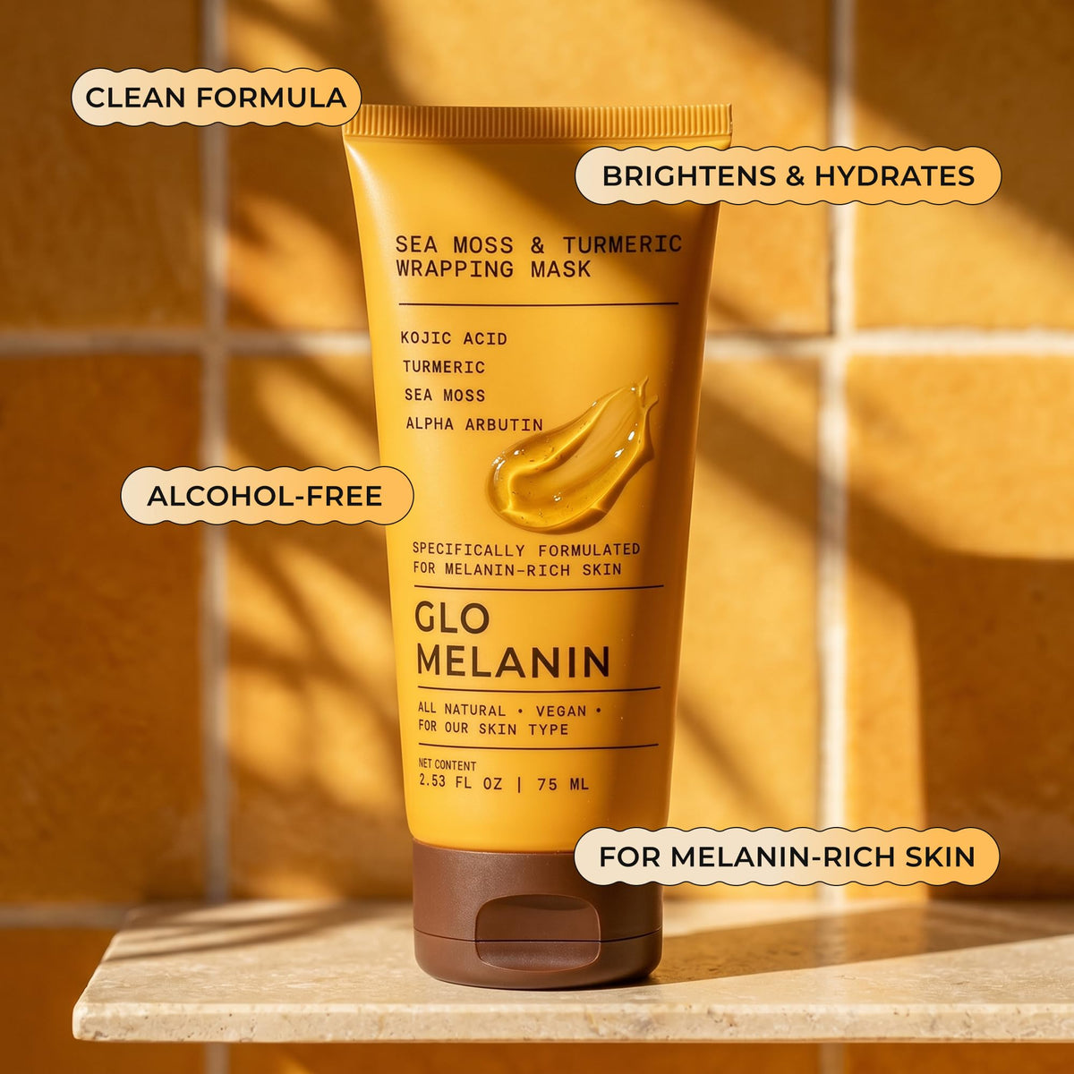 Glo Melanin Sea Moss Wrapping Peel Off Face Mask - Glo Melanin Official Imagery - 7