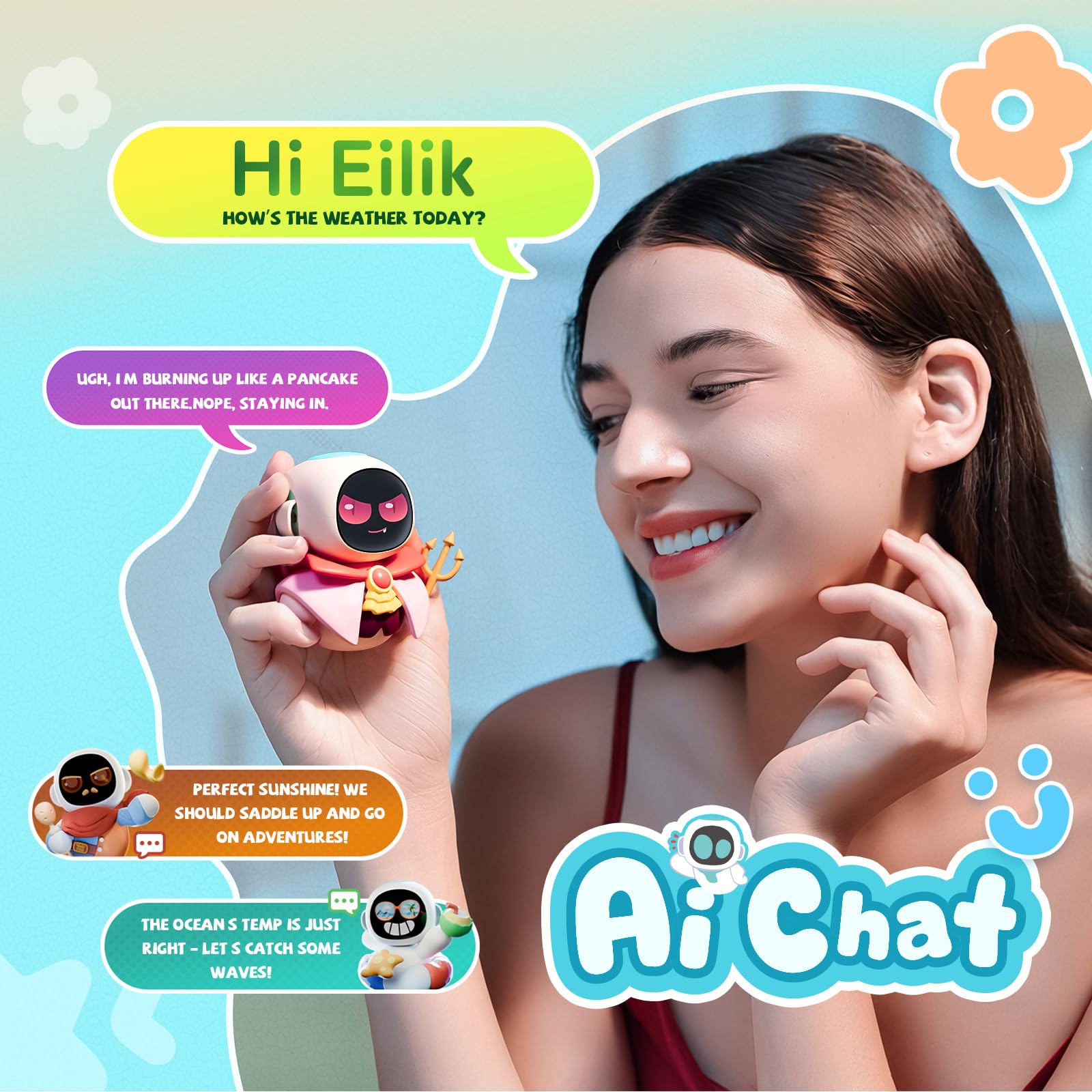 ENERGIZE LAB Eiliko Aquamarine - Your Tiny AI Charm Robot that Ma - ENERGIZE LAB Official Product View 4