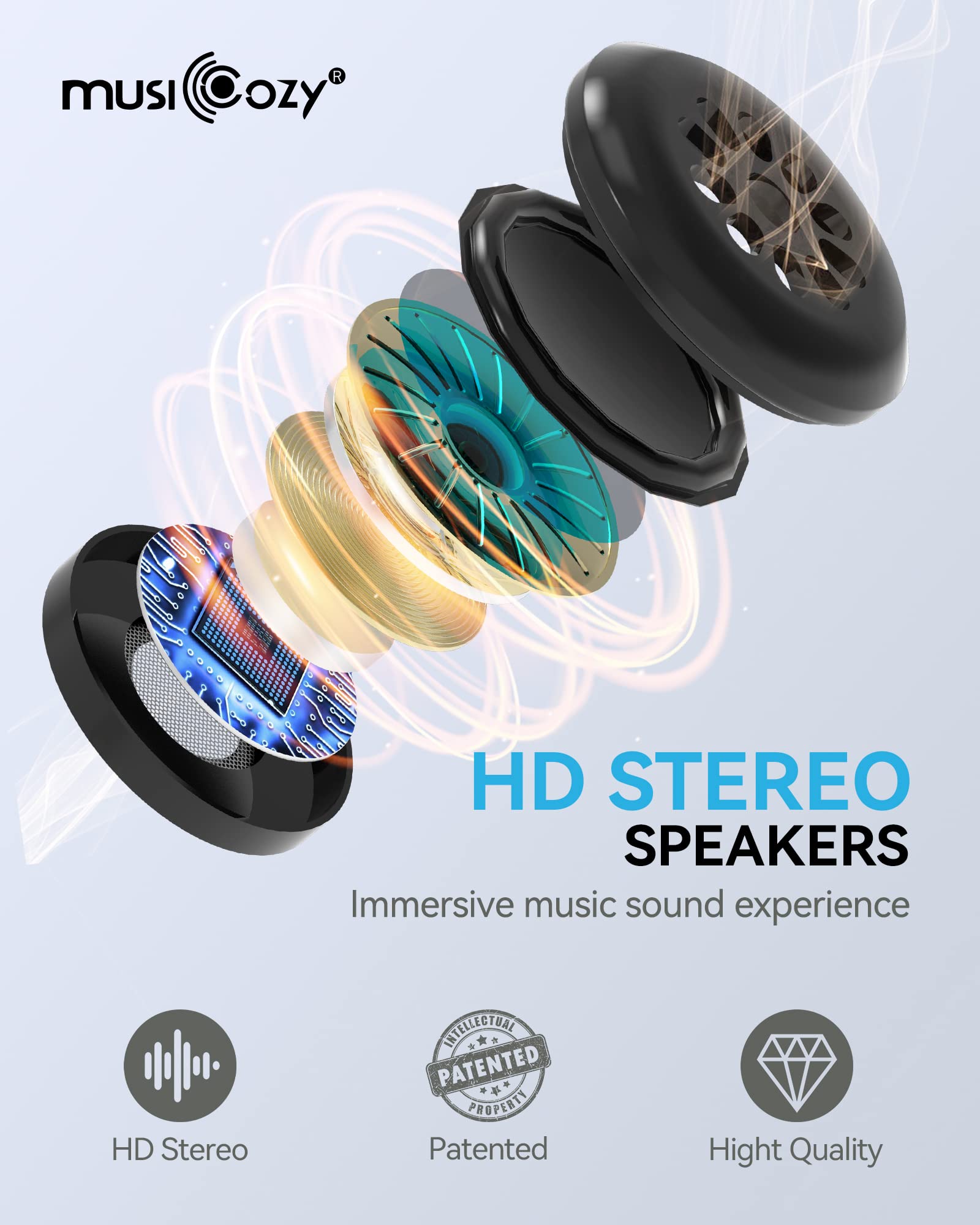 MUSICOZY Sleep Headphones Bluetooth 5.4 Sleep Mask with HD Sound - MUSICOZY Official Product View 5