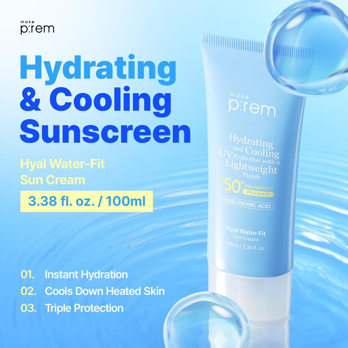 MAKE P REM Hyal Water Fit Face Body Sunscreen 3 38 fl oz - MAKEP:REM Official Product Imagery - 3